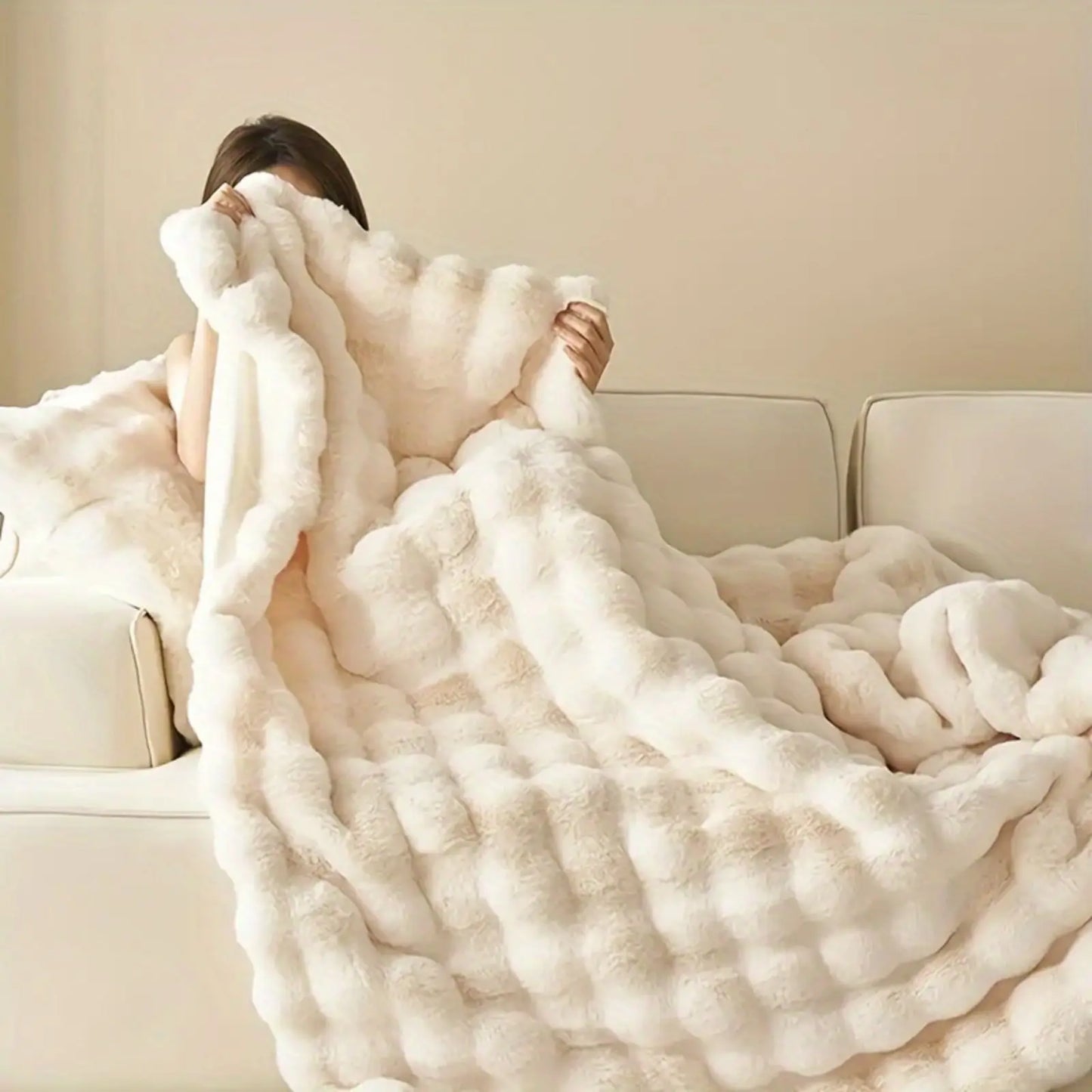 Luxury Plush Blanket - Ultra Soft Faux Rabbit Fur for Cozy Warmth