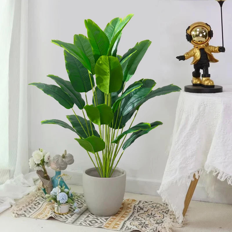 Tropical Palm & Banana Leaf – Real Touch Monstera for Home & Party Decor